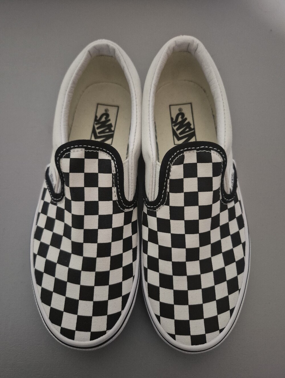 Vans Kids Checkerboard Slip-On Sneakers - Black & White Shoes